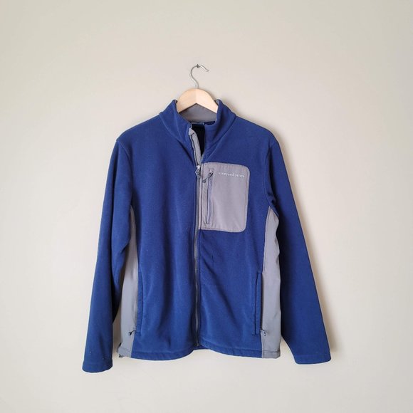 Vineyard Vines Other - Vineyard Vines fleece full zip blue gray jacket size small lightweight w…